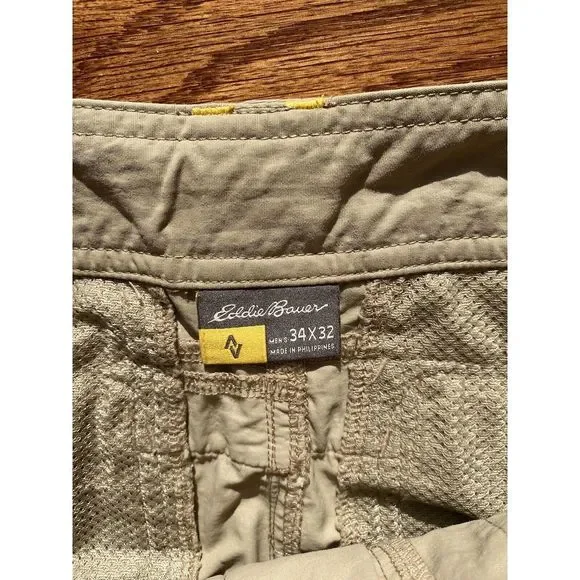 Eddie Bauer Tan Hiking Pants with Belt Size 34x32 - Picture 7 of 10